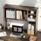 Grey Engineered Wood Desktop Bookshelf with 4 Cubbies and Anti-Tip Kits